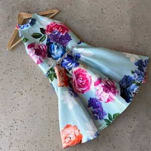 Kid's Zunie Floral Mikado Fit & Flare Dress (SIZE: Big Girl 14)